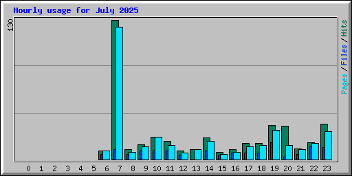 Hourly usage for July 2025