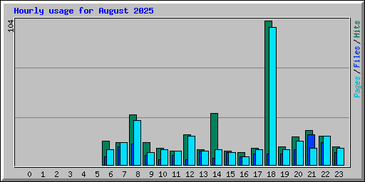 Hourly usage for August 2025