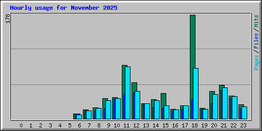 Hourly usage for November 2025